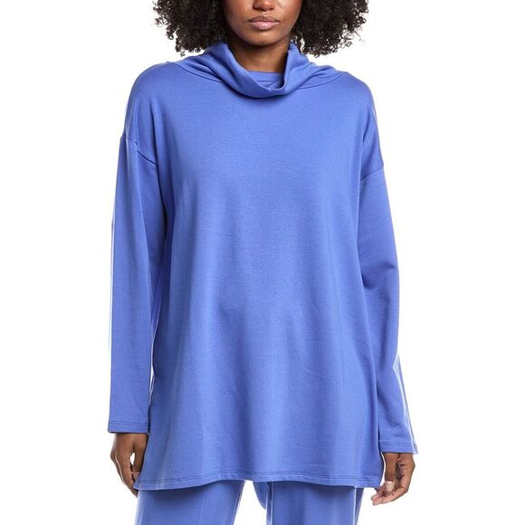 EILEEN FISHER Sweaters - Eileen Fisher Womens  Funnel Neck Tunic, Blue